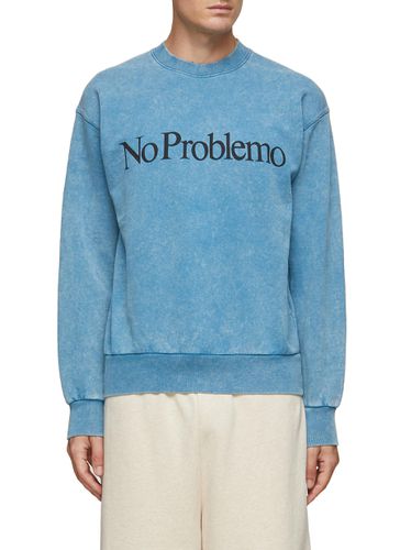 No Problemo' Text Vintage Wash Sweatshirt - ARIES - Modalova