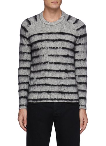 Brushed Interrupted Stripe Sweater - SAINT LAURENT - Modalova