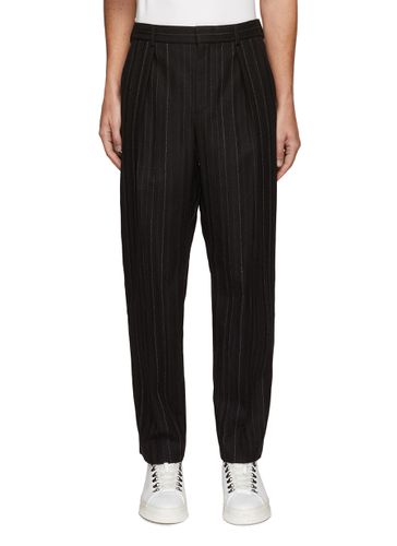 Striped Virgin Wool Baggy Pants - SAINT LAURENT - Modalova