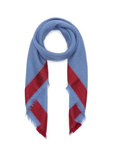 Wool, Cashmere and Silk Contrast Border Square Scarf - JOHNSTONS OF ELGIN - Modalova
