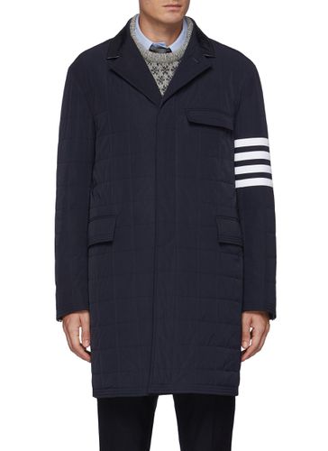 Four Bar Stripe Quilted Chesterfield Coat - THOM BROWNE - Modalova
