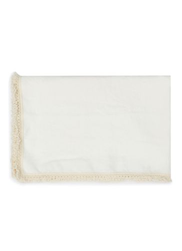 Medium Linen Tablecloth with Large Border - White - ONCE MILANO - Modalova