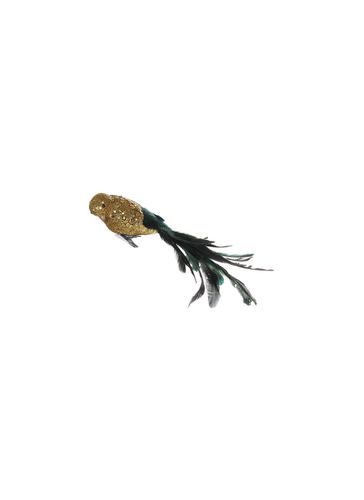 Glitter Sequin Feather Bird Ornament - Dark Green/Gold - SHISHI - Modalova