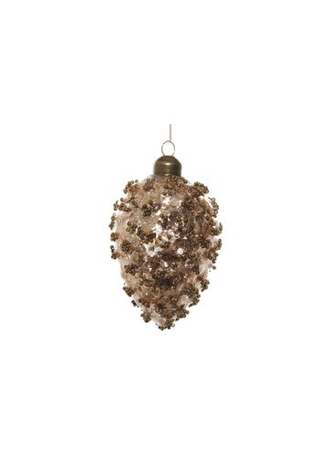 Sequin-embellished Beaded Glass Cone Ornament - Clear/Gold - SHISHI - Modalova