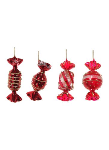 Glitter Glass Candy Ornament - Red/Gold - SHISHI - Modalova