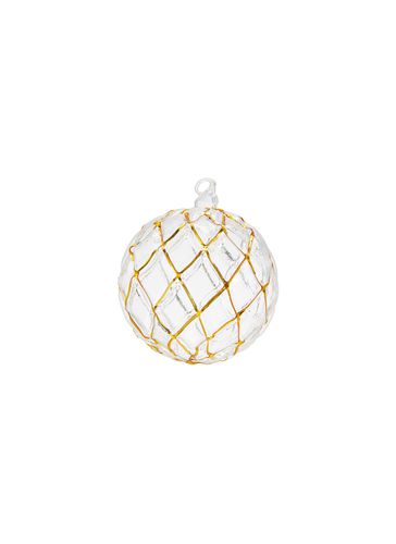 Grid Glass Ball Ornament - Clear/Gold - SHISHI - Modalova