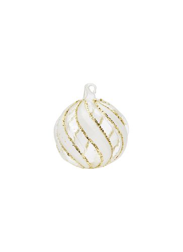 Glitter Streak Glass Ball Ornament - Clear/Gold - SHISHI - Modalova
