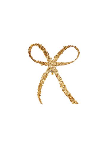 Glitter Flake Bow Ornament - Gold - SHISHI - Modalova