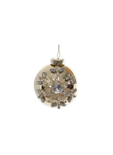 Snowflake Crystal Embellished Glass Ball Ornament - Gold - SHISHI - Modalova