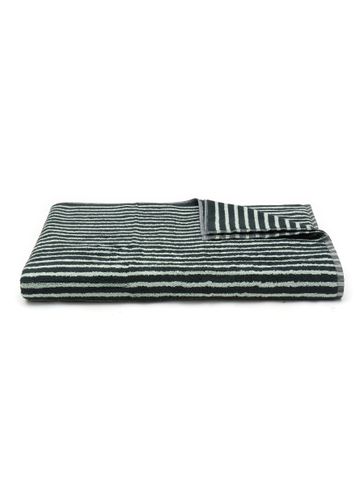 Striped Organic Cotton Terry Bath Sheet - Black/Mint - TEKLA - Modalova
