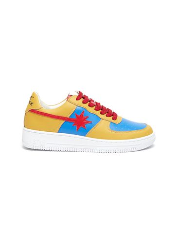 Red And Blue Panelled Yellow Leather Sneakers - STARWALK - Modalova