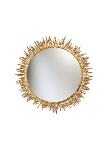 K Gold Plated Brass Round Wheat Mirror - GOOSSENS - Modalova