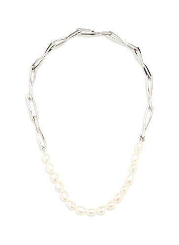 Baroque Pearl Silver Plated Brass Twisted Link Necklace - MISSOMA - Modalova
