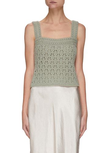 Crocheted Cashmere Wool Blend Knit Strapped Top - VINCE - Modalova