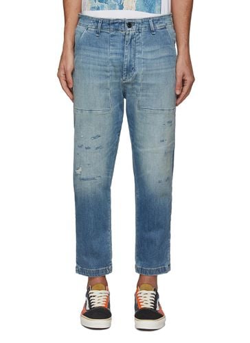 Folded waist distressed denim jeans - DENHAM - Modalova