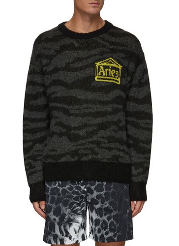 Kurt' logo jacquard tiger stripe sweater - ARIES - Modalova