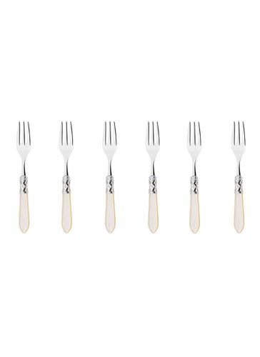 Aladdin' Ivory Stainless Steel Dessert Forks - Set Of 6 - CASA BUGATTI - Modalova