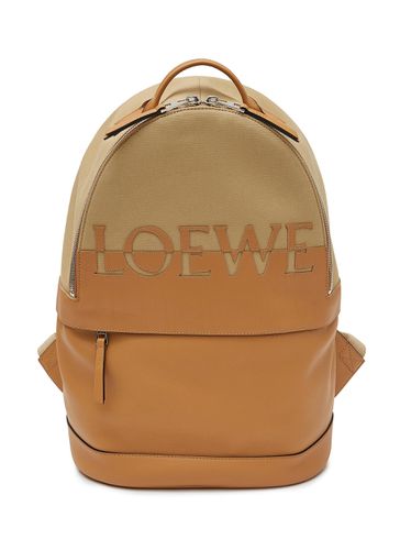Logo Appliqué Duo-tonal Leather Canvas Backpack - LOEWE - Modalova