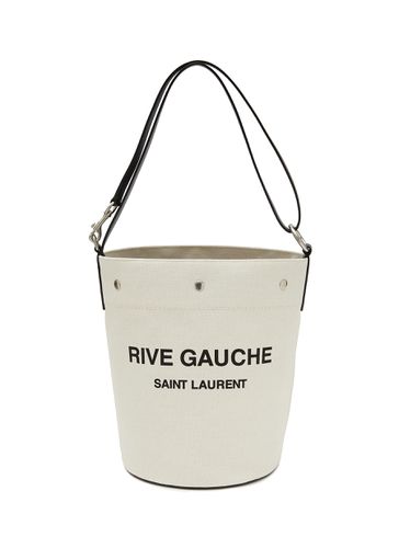 ‘Rive Gauche' Canvas Bucket Bag with Detachable Pouch - SAINT LAURENT - Modalova