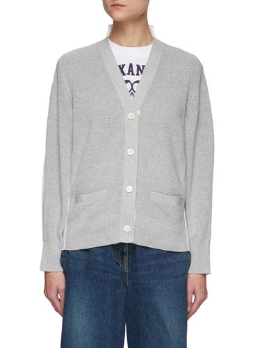 Shirt Panel Cotton Knit Cardigan - SACAI - Modalova