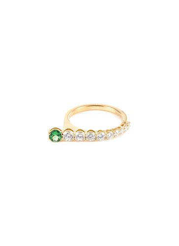 Aria' Diamond Tsavorite 18k Gold Ring - MELISSA KAYE - Modalova