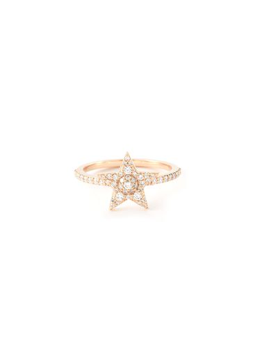 Starlight' Diamond Pavé 14k Rose Gold Sirius Star Ring - BEE GODDESS - Modalova