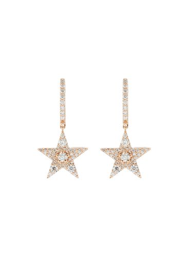 Starlight' Diamond 14k Rose Gold Sirius Star Drop Earrings - BEE GODDESS - Modalova