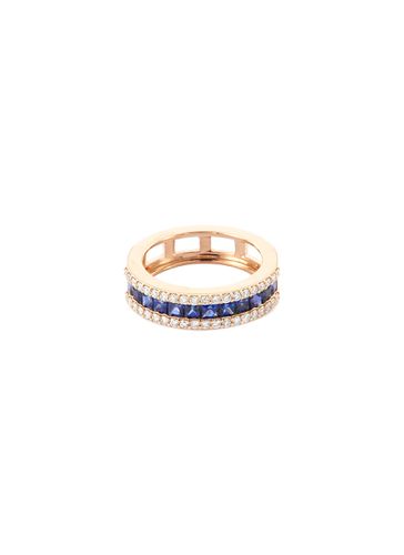 Mondrian' Diamond Sapphire 14k Gold Ring - BEE GODDESS - Modalova