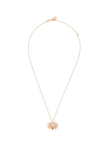 ‘Lotus Lakshmi' Diamond 14k Rose Gold Pendant Necklace - BEE GODDESS - Modalova