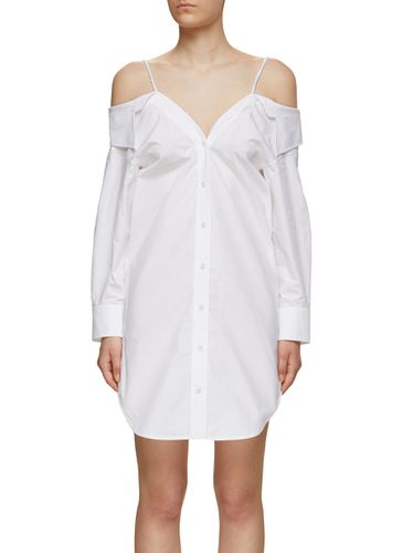 Off-Shoulder Cotton Shirt Dress - T BY ALEXANDER WANG - Modalova