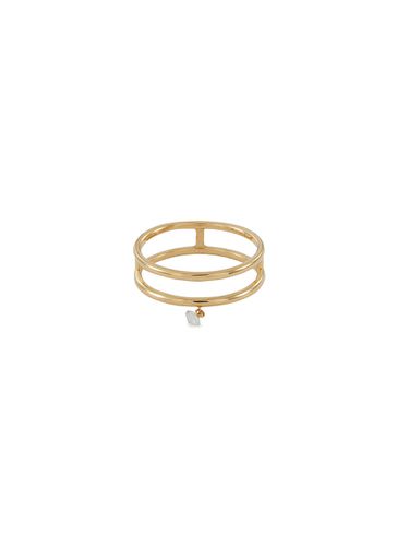 Zeus' diamond 18k gold double band ring - PERSÉE PARIS - Modalova