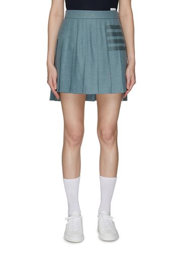 ASYMMETRIC HEM FOUR BAR PLEATED DETAIL MINI SKIRT - THOM BROWNE - Modalova