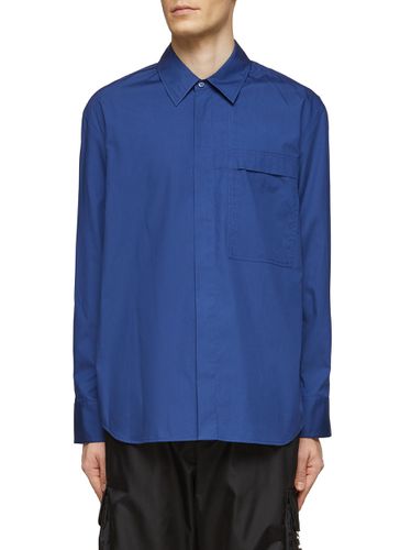 Concealed Placket Cotton Long-Sleeved Shirt - SOLID HOMME - Modalova