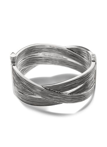 Bamboo' Criss-Cross Silver Hinged Bangle - JOHN HARDY - Modalova