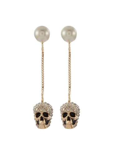 SKULL PEARL DROP EARRINGS - ALEXANDER MCQUEEN - Modalova