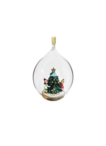 CHRISTMAS TREE AND KIDS GLASS DROP ORNAMENT - CLEAR/MULTICOLOUR - SHISHI - Modalova