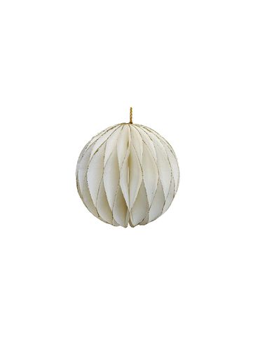 Glittered Trim Foldable Paper Ball Ornament - White - SHISHI - Modalova