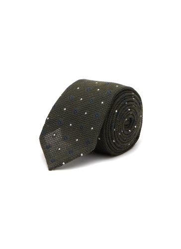 FLORAL DOT EMBROIDERED UNLINED SILK CASHMERE GRENADINE TIE - STEFANOBIGI MILANO - Modalova