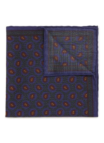 HAND PRINT BANDANA WOOL SILK POCKET SQUARE - STEFANOBIGI MILANO - Modalova