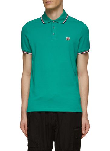 SHORT SLEEVE LOGO PATCH POLO SHIRT - MONCLER - Modalova