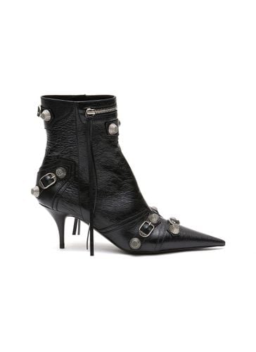 ‘Cagole' Metal Stud Pointed Toe Leather Heeled Boots - BALENCIAGA - Modalova