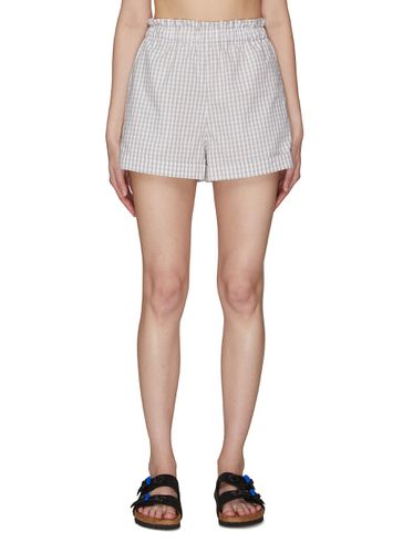 Gingham Check Elastic Waist Cotton Shorts - EQUIL - Modalova