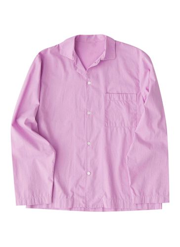 Large Organic Cotton Poplin Pyjamas Shirt - Purple Pink - TEKLA - Modalova