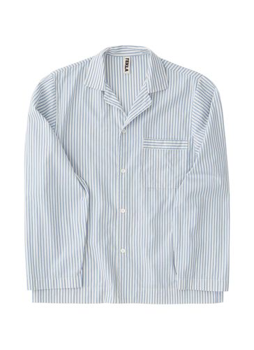 Medium Organic Cotton Poplin Pyjamas Shirt - Placid Blue Stripes - TEKLA - Modalova