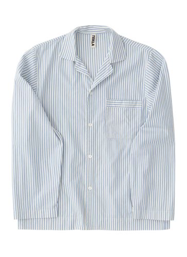 LARGE ORGANIC COTTON POPLIN PYJAMAS SHIRT - PLACID STRIPES - TEKLA - Modalova
