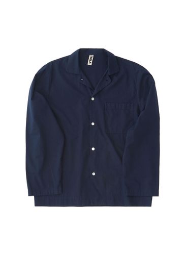 Small Organic Cotton Poplin Pyjamas Shirt - True Navy - TEKLA - Modalova