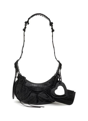 ‘LE CAGOLE' EXTRA SMALL CROC EMBOSSED CALF LEATHER SHOULDER BAG - BALENCIAGA - Modalova