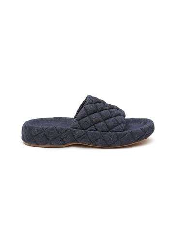 PADDED STRAP DENIM FLAT SANDALS - BOTTEGA VENETA - Modalova