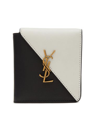 Two Toned Calfskin Leather Fold Wallet - SAINT LAURENT - Modalova