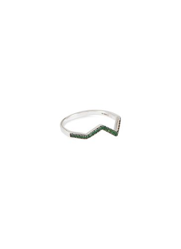 ‘Origami' Ziggy Micro Tsavorite Garnet 18K White Gold Ring - KAVANT & SHARART - Modalova